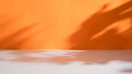 Abstract orange studio background for product presentation, copy space