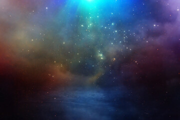 Abstract background of soft focus bokeh lights