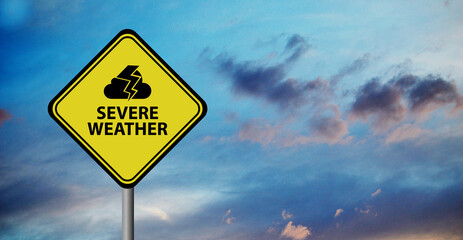 Poster - bad weather ahead sign vector	