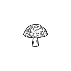 Canvas Print - Mushroom hand drawn icon isolated on white background