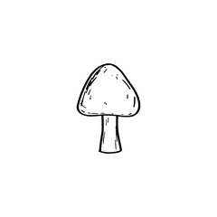 Canvas Print - Hand Drawn Cartoon Flat Mushroom Icon