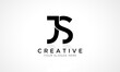 JS Letter Logo Design Vector Template. Alphabet Initial Letter JS Logo Design With Glossy Reflection Business Illustration.