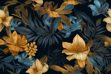 Wall Mural - Seamless Botanical Pattern. Ai generative