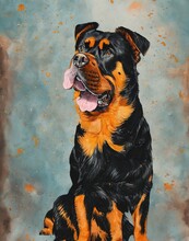 Portrait Of A Dog Rottweiler