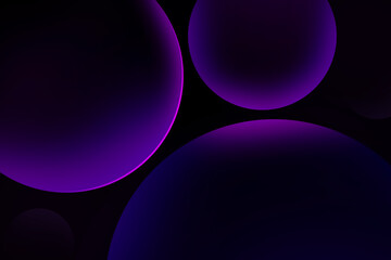 Sticker - Abstract circles background in purple color with a dark backdrop. Modern elegant wallpaper design