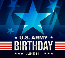 Wall Mural - United States Army birthday wallpaper with stars and typography. US Army birthday patriotic backdrop.
