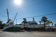 Destroyed Boats after Hurricane Ian in Fort Myers Florida Sea Front, USA