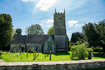 St Matthews church in the Cotswold village of Coates, Gloucestershire, England United Kingdom