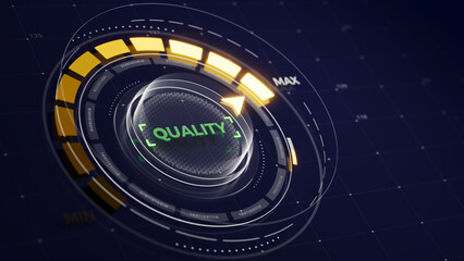 Wall Mural - high quality level concept - quality level button on max position