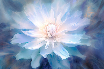 A beautiful white flower on an ethereal background