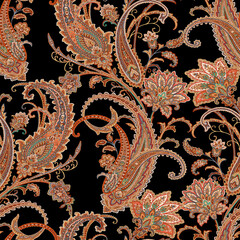 Seamless ornament pattern, paisley design, ethnic pattern