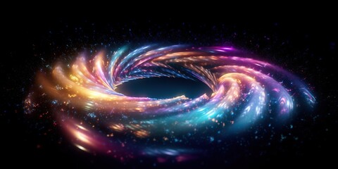 AI Generated. AI Generative. Space galaxy adventure explore abstract deep wormhole teleport gravity. Graphic Art