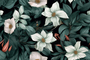 Wall Mural - Seamless Botanical Pattern. Ai generative