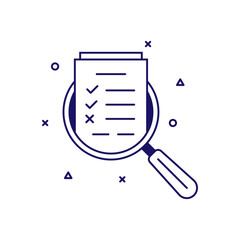 verification of documents, audit, evaluation icon