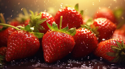 Wall Mural - Ripe strawberries