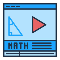 Sticker - Math Online Video vector Mathematics Science learning concept colored icon