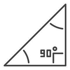 Wall Mural - Right Triangle vector Maths 90 degree angle concept line icon