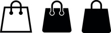Shopping bags collection. Shopping bag outline icon. linear style sign for mobile concept and web design. Paper bag simple line vector icon. Symbol, logo illustration. 