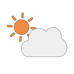 Wall Mural - Sun and cloud. Weather forecast. Vector.