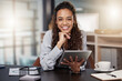 © Matthew C/peopleimages.com - Tablet, search and portrait of business woman in office for social media, networking or website. Communication, internet and technology with female employee for entrepreneur, email and planning