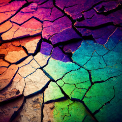 Wall Mural - Elegant colorful cracked wall texture abstract background for design