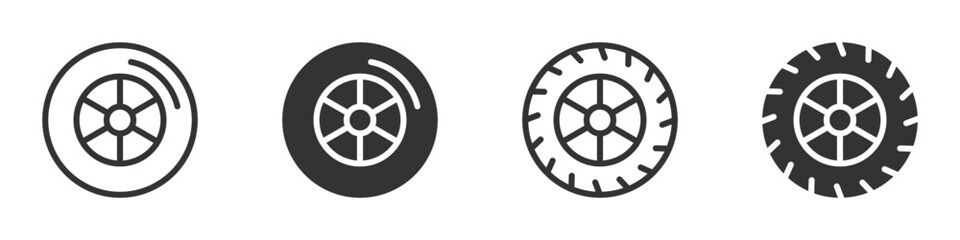 car wheel icon set. vector illustration.