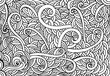 Crazy waves abstract psychedelic monochrome pattern. Funny doodle style with many intricate waves coloring page.
