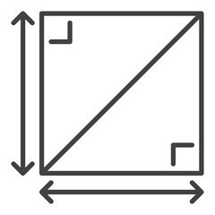 Poster - 2D Square Geometric Shape vector Mathematics concept line icon