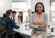 © Beaunitta Van Wyk/peopleimages.com - Portrait, black woman and lawyer with arms crossed for business, leadership and office meeting. Face, confidence and happy African female entrepreneur, professional and attorney with success mindset