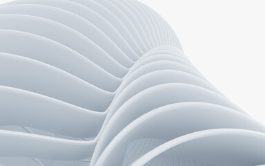  White abstract indoor architecture, 3d rendering.