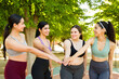 © AntonioDiaz - Sporty young women friends celebrating body positivity during their exercise