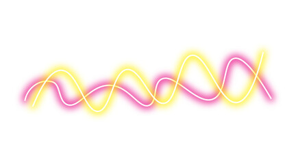 Wall Mural - neon bright lines png. glowing yellow and pink lines on transparent background.