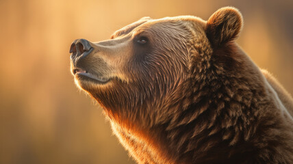 Wall Mural - brown bear portrait created with Generative AI technology