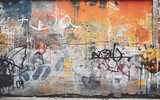 Fototapeta Młodzieżowe - Urban colourful Graffiti Wall Backdrop.