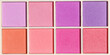 © yrabota - Beauty product multi-colored eyeshadows for makeup in square beige package as banner, cosmetic background, trend bright vivid colors textures powder, professional color pallete, top view