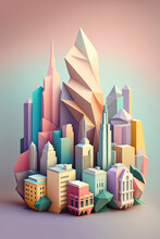 Ai Generated Illustration Modern Art Poster Low Poly Of San Francisco