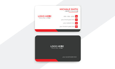 Wall Mural - Vector Card template, Double sided business card, Modern Visiting Card, Personal Card Design