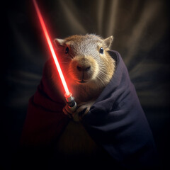 Poster - Capybara with light sword