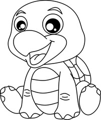 Wall Mural - Turtle line art for coloring book