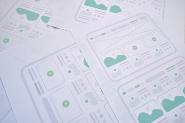 Wall Mural - ux website design wireframe. sketch, prototype, framework, layout future design project. ui/ux - use