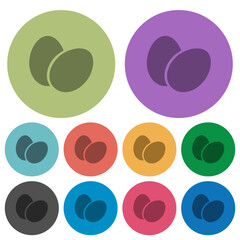 Poster - Two eggs solid color darker flat icons