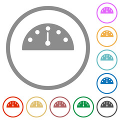 Poster - Speedometer solid flat icons with outlines