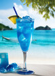 Blue lagoon cocktail. Summer refreshing cocktail. Generative AI