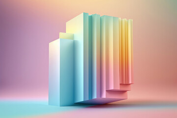 Wall Mural - Pastel colored background with 3d shapes. Generative AI