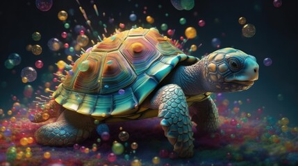 Wall Mural - close up of the big turtle