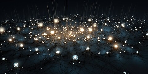 Wall Mural - ai generated. ai generative. abstract network atom abstract decoration space galaxy background. grap