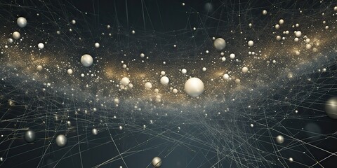 Wall Mural - ai generated. ai generative. abstract network atom abstract decoration space galaxy background. grap