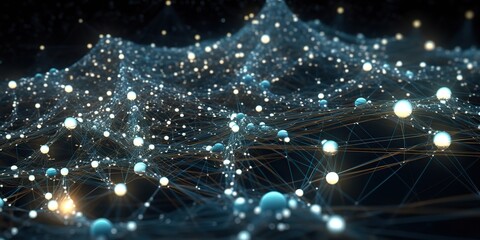 AI Generated. AI Generative. Abstract network atom abstract decoration space galaxy background. Graphic Art