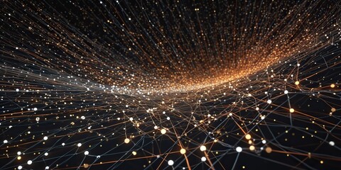 Wall Mural - ai generated. ai generative. abstract network atom abstract decoration space galaxy background. grap
