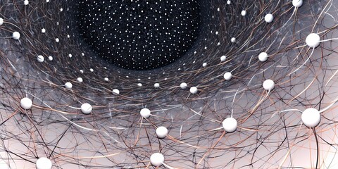 Wall Mural - ai generated. ai generative. abstract network atom abstract decoration space galaxy background. grap